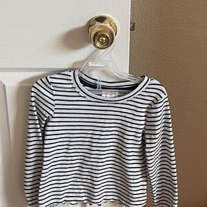 Black and White Striped Long Sleeve Top